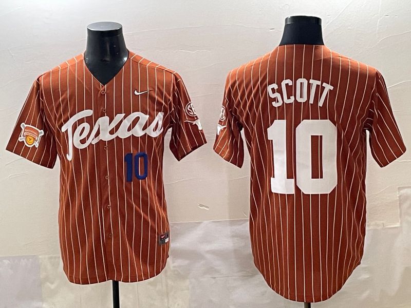 Men Texas Longhorns #10 Scott brown Nike joint Name NCAA 2025 Jersey style 36